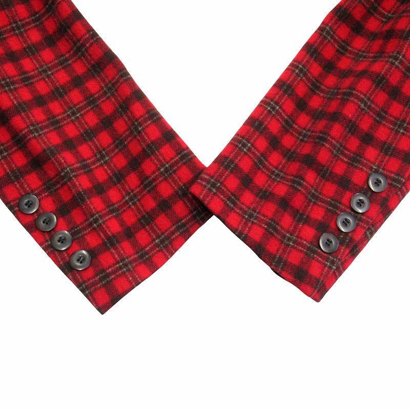 【中古】美品 99aw ジャンポールゴルチエ ファム チェック ダブルブレスト チェスター コート ロング ジャケット 美品 99aw ジャンポールゴルチエ ファム チェック ダブルブレスト