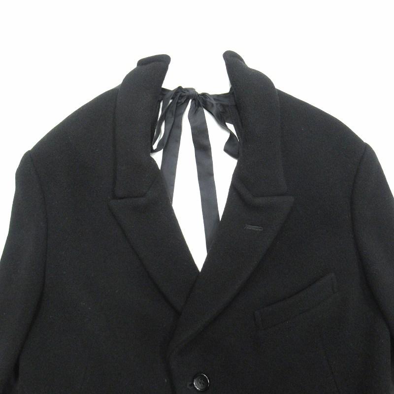 【中古】美品 11aw コムデギャルソン メルトンウール モーニング コート ジャケット ハイブリッドファッション期▼７ 美品 11aw コムデギャルソン メルトンウール モーニング コート