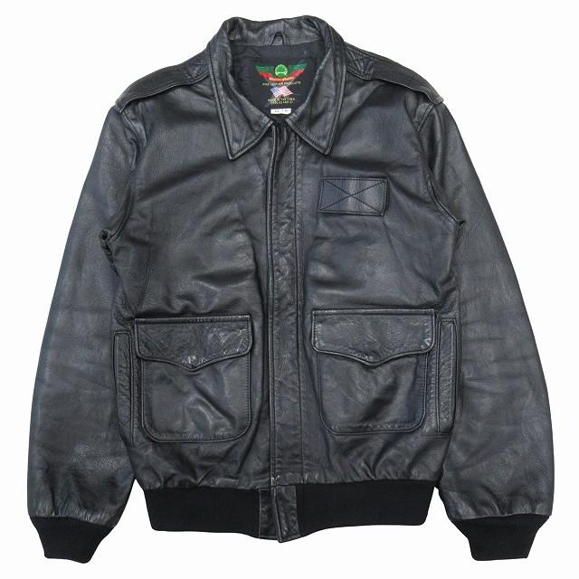ユーロヴィンテージ A-2 レザー フライトジャケット ボアライナー XXL 黒 BENDER TOKYO ブルゾン アウター 「襟ボアが取り外し可能な2WAY