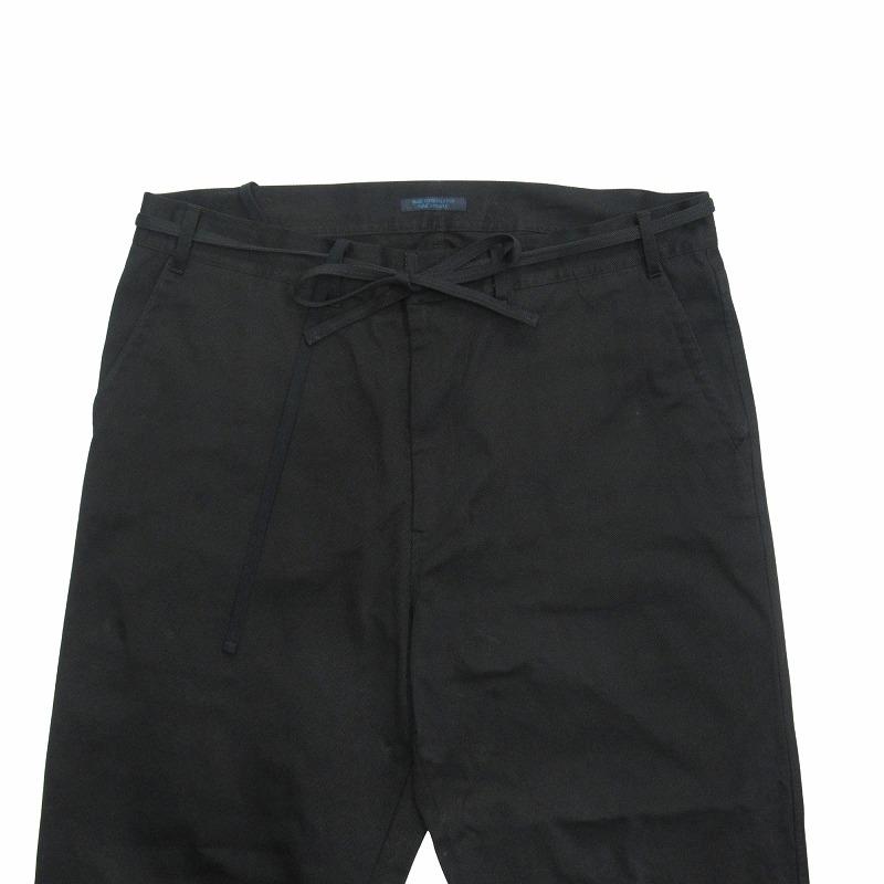 【中古】19ss レギュレーション ヨウジヤマモト コットンツイル ワイド パンツ オーバーサイズ ドローコード 2 黒 19ss レギュレーション ヨウジヤマモト REGULATION YOHJI YAMAMOTO