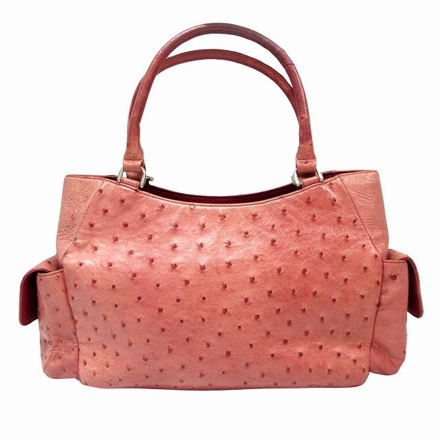 オーストリッチ 本革 ハンド バッグ かばん 鞄 ダチョウ レザー トート  