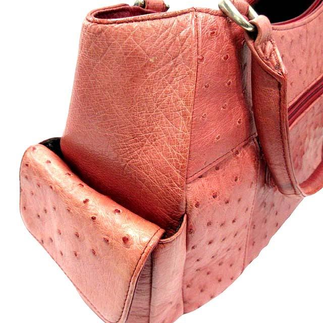 オーストリッチ 本革 ハンド バッグ かばん 鞄 ダチョウ レザー トート  