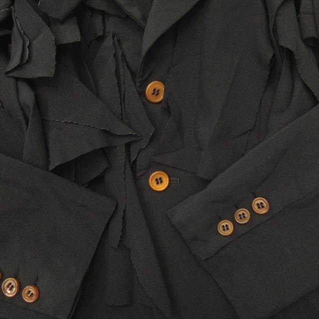 【中古】13aw コムデギャルソン COMME des GARCONS 短冊 テーラード ジャケット ブレザー フリル 製品染め 13aw コムデギャルソン COMME des GARCONS 短冊 テーラード ジャケット