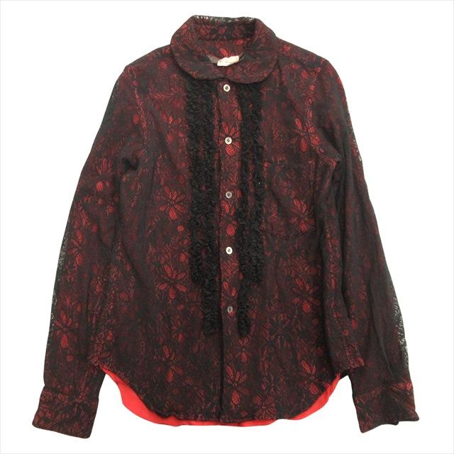 コムデギャルソン 長袖 ブラウス レッド レディース M 赤 美品 COMME 