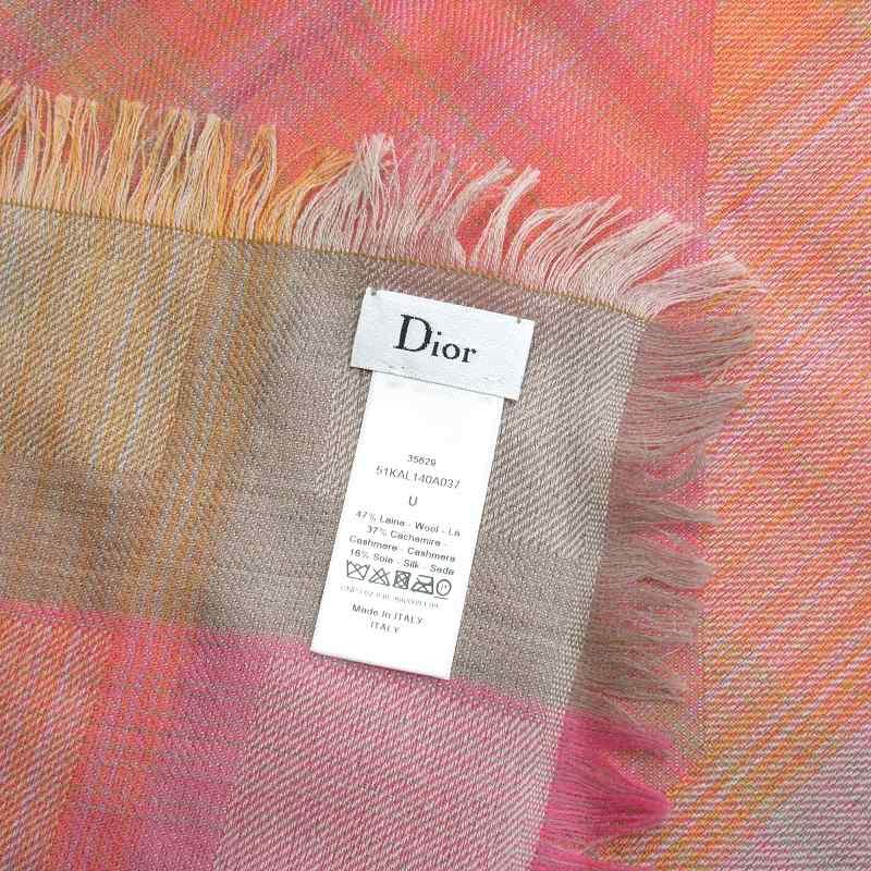 ディオール スカーフ 薄ピンク カナージュ柄 未使用 Christian Dior シルクスカーフ ピンク