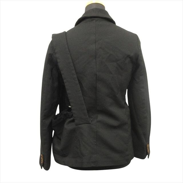 【中古】16aw コムデギャルソン COMME des GARCONS ポリ縮絨 カットオフ ベルテッド ジャケット ブルゾン コート 16aw コムデギャルソン COMME des GARCONS ポリ縮絨 カットオフ