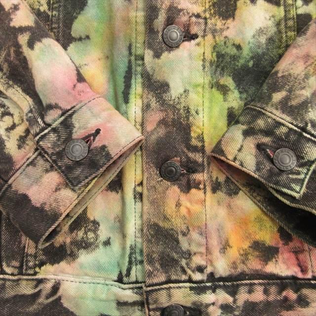 【中古】美品 21aw マインデニム MINEDENIM ブリーチ デニム ジャケット ブルゾン 3rd サイズ2 黒 ブラック×マルチ 美品 21aw マインデニム MINEDENIM ブリーチ デニム ジャケット