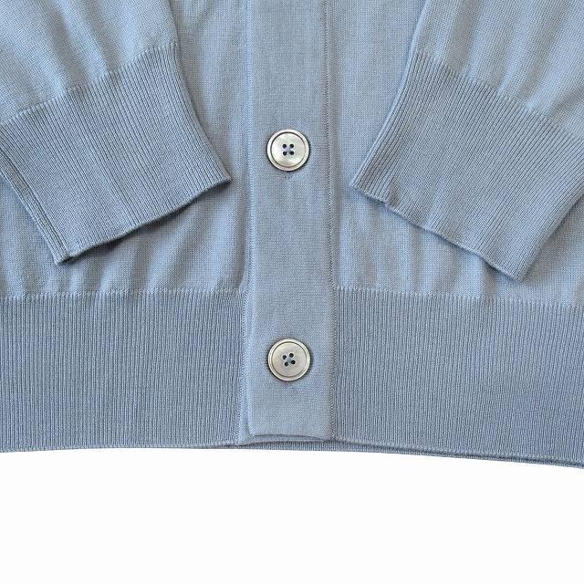 【中古】未使用品 エルメス HERMES ウール ニット カーディガン カットソー 長袖 Hロゴ 薄手 ライトブルー系 ◆３ HERMES（エルメス） 未使用品 ウール ニット カーディガン カットソー