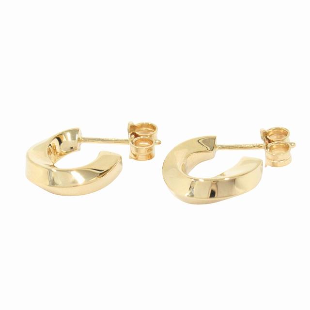 Tiffany K18YG ツイストフープピアス 美品