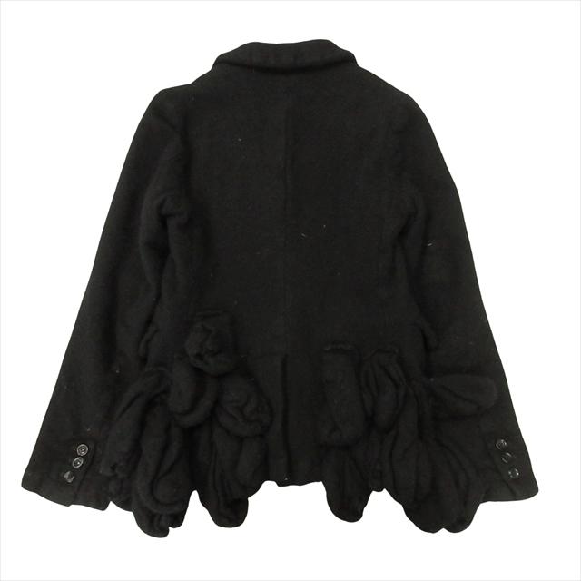 【中古】17aw コムデギャルソン COMME des GARCONS ウール縮絨 テーラード ジャケット ブレザー フリル 17aw コムデギャルソン COMME des GARCONS ウール縮絨 テーラード