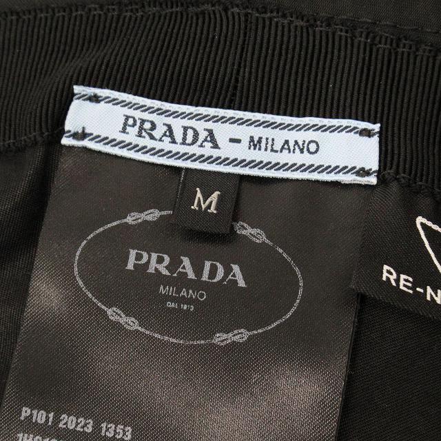 極美品】PRADA 三角 トライアングル ロゴ バケットハット ブラック M