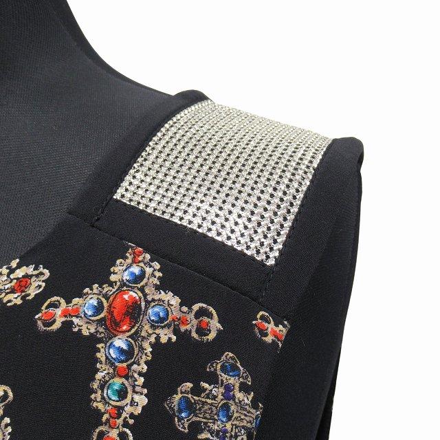 極美品 ヴェルサーチ ヴェルサーチェ VERSACE シルク ノースリーブ