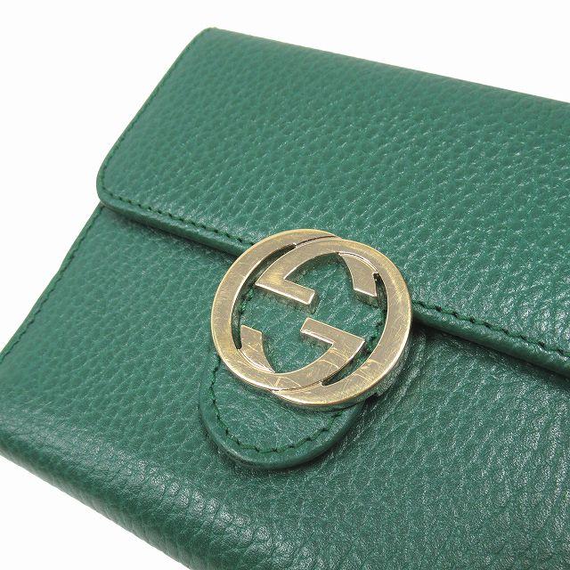 GUCCI グッチ レザー 財布 二つ折り インターロッキング G ロゴ GUCCI グッチ レザー 財布 二つ折り インターロッキング G ロゴ