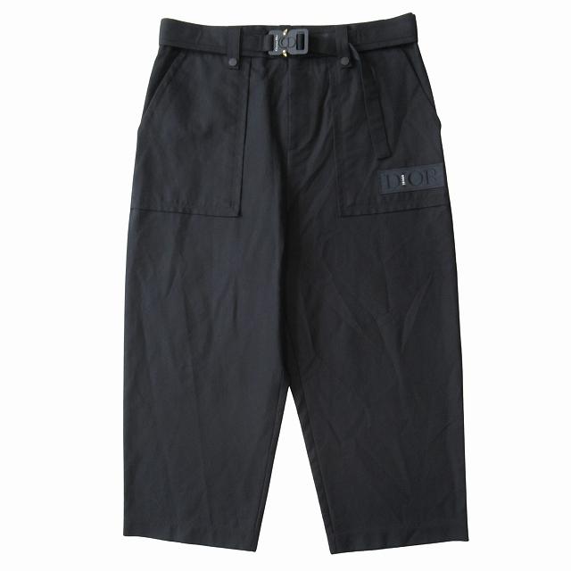 Sacai ドッキング クロップドパンツ 美品 21AW ディオール Dior × サカイ sacai ロゴ バックル ベルテッド