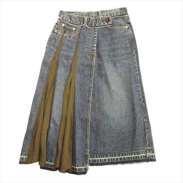 サカイ sacai デニムスカート ダメージ加工