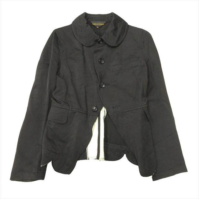 【中古】美品 10ss コムデギャルソン COMME des GARCONS スカラップ ラウンドカラー ジャケット ナイロン リネン 美品 10ss コムデギャルソン COMME des GARCONS スカラップ ラウンド