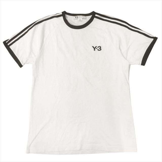 Y-3 リンガー Tシャツ スリーストライプ ヨウジヤマモト M 白 黒