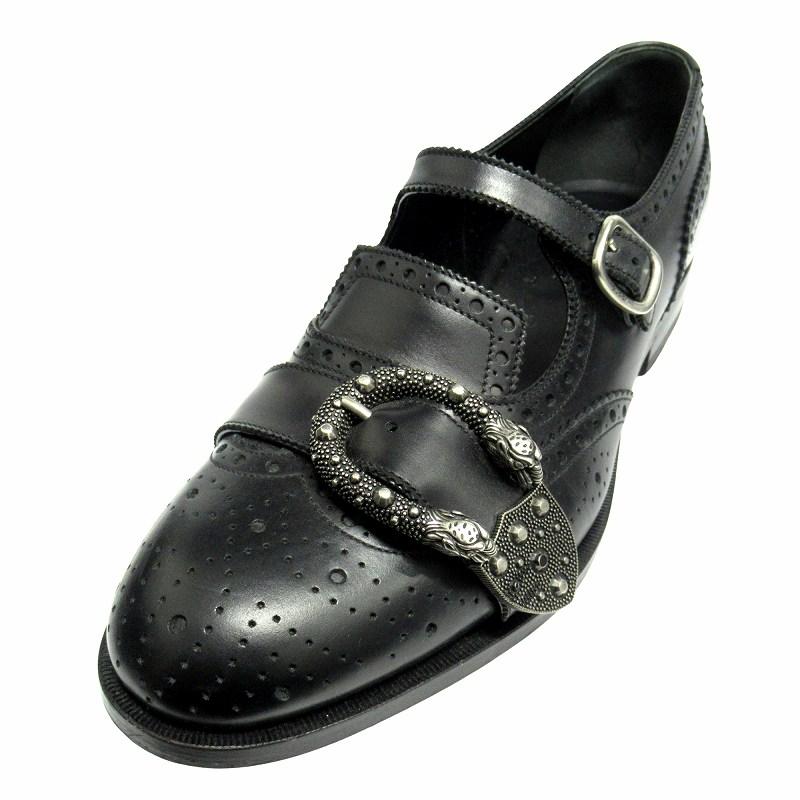 GUCCI（グッチ） 18aw クイアーコア ブローグ モンクストラップ レザー