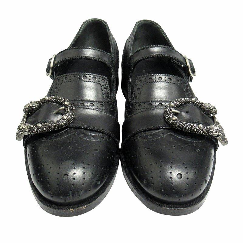 GUCCI（グッチ） 18aw クイアーコア ブローグ モンクストラップ レザー