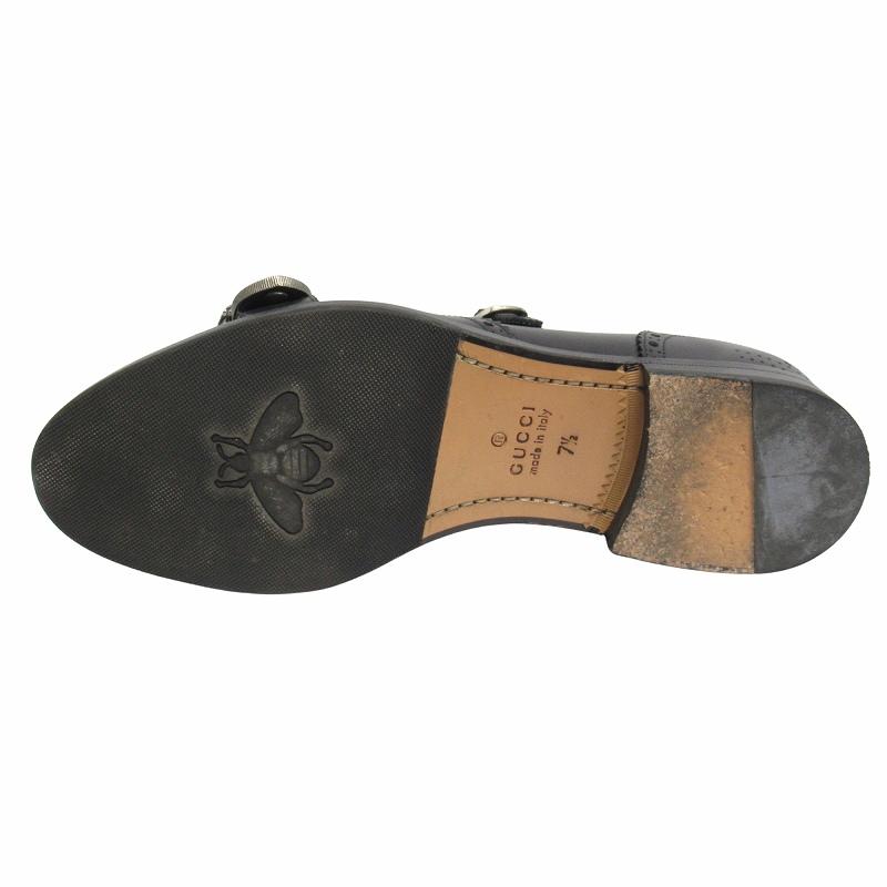 GUCCI（グッチ） 18aw クイアーコア ブローグ モンクストラップ レザー