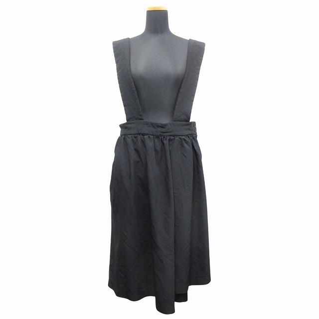 美品 14AW ブラックコムデギャルソン ポリ縮絨 製品染め サスペンダー 