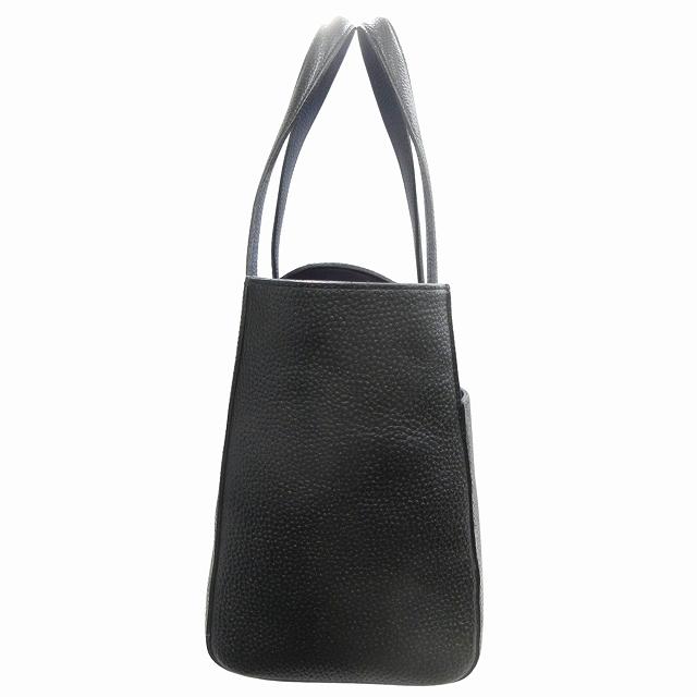 美品】ADMJ トートバッグ アクセソワ レザー ゴールド金具 ブラック