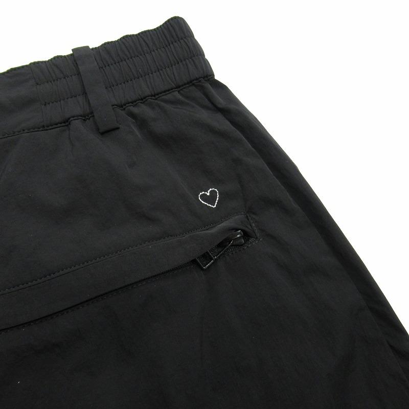 美品 24ss ベイシックス BASICKS ハートステッチ 刺繍 ナイロン ワイド