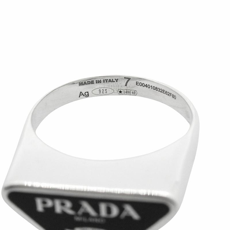 【Prada】トライアングル ロゴ シンボル リング 送料込み PRADA 新品仕上げ済 極美品 プラダ トライアングル ロゴ