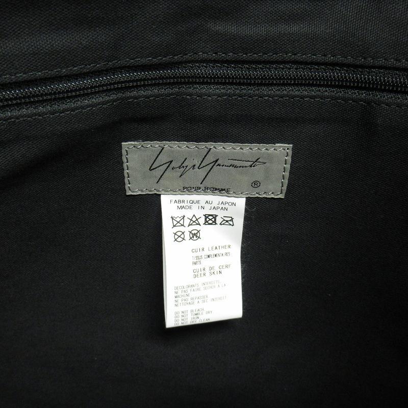 美品 19ss ヨウジヤマモトプールオム ロゴ エンボス レザー トート
