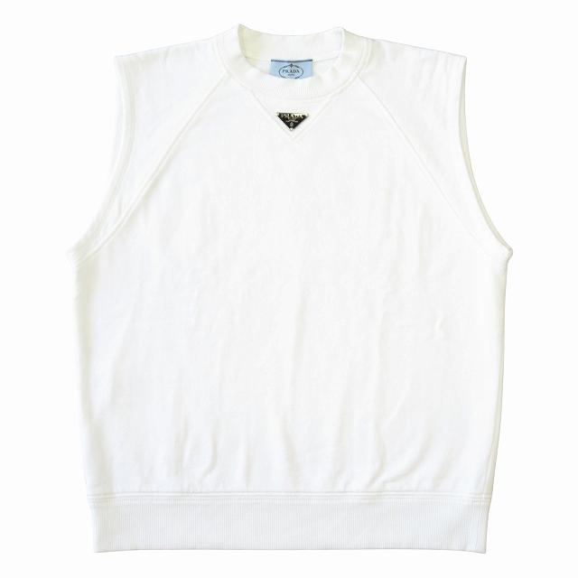 prada 23ss ノースリーブ カットソー PRADA（プラダ） 美品 23SS トライアングルロゴ ノースリーブ