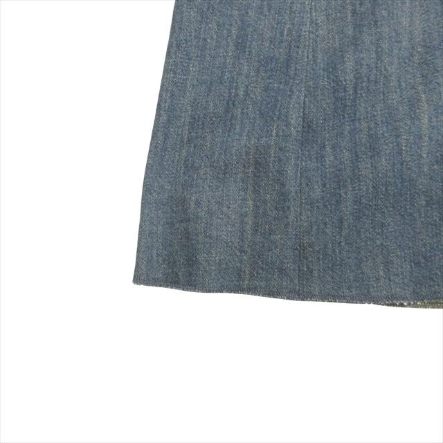 グッチ GUCCI フラワー エンブロイダリー デニム ワンピース ドレス カットソー インターロッキング 花柄 38 インディゴ レディース◆７