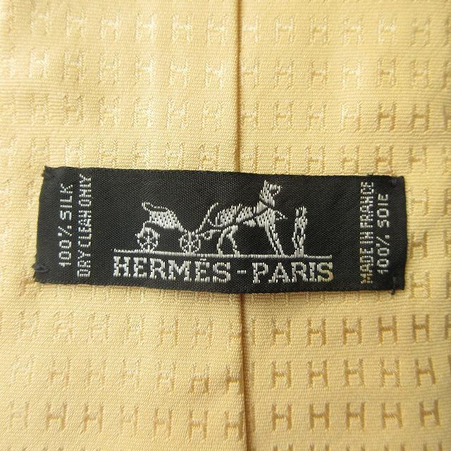 HERMES エルメス ネクタイ ファソネ H柄 無地調 イエロー パーティ HERMES（エルメス） 