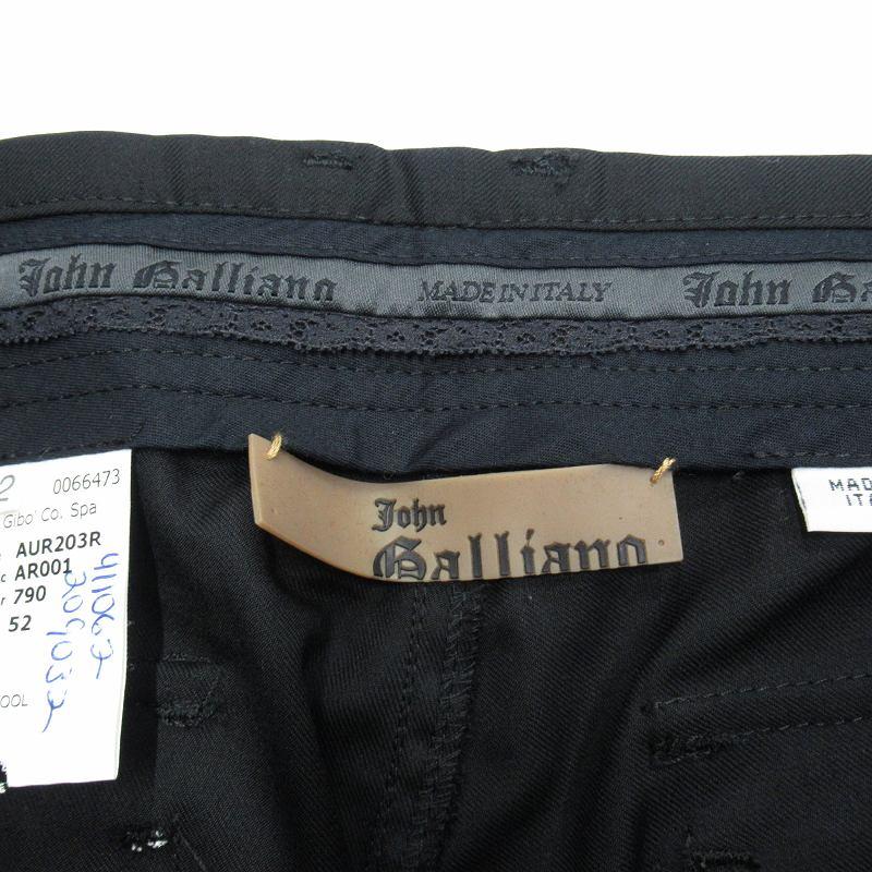 希少 00's 美品 ジョンガリアーノ JOHN GALLIANO 本人期 刺繍 ワイド