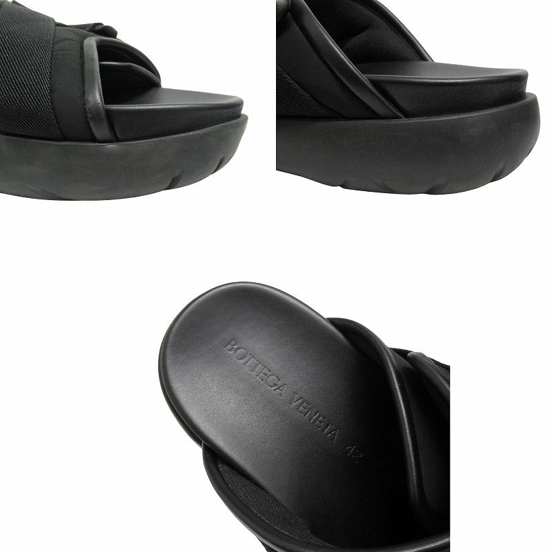 【中古】ボッテガヴェネタ スナップ スライド サンダル ファブリック レザー プラットホーム 厚底 シューズ 靴 42 BOTTEGA VENETA（ボッテガ・ヴェネタ） スナップ スライド サンダル