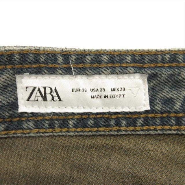 ZARA（ザラ） バギー デニム パンツ ジーンズ ワイド ユーズド加工 36