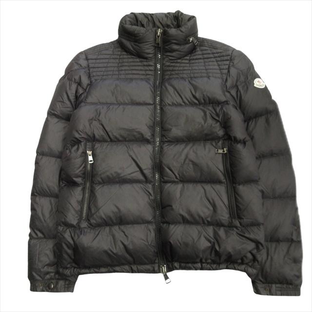 MONCLERブラックダウンジャケット スタンドカラーモンクレール