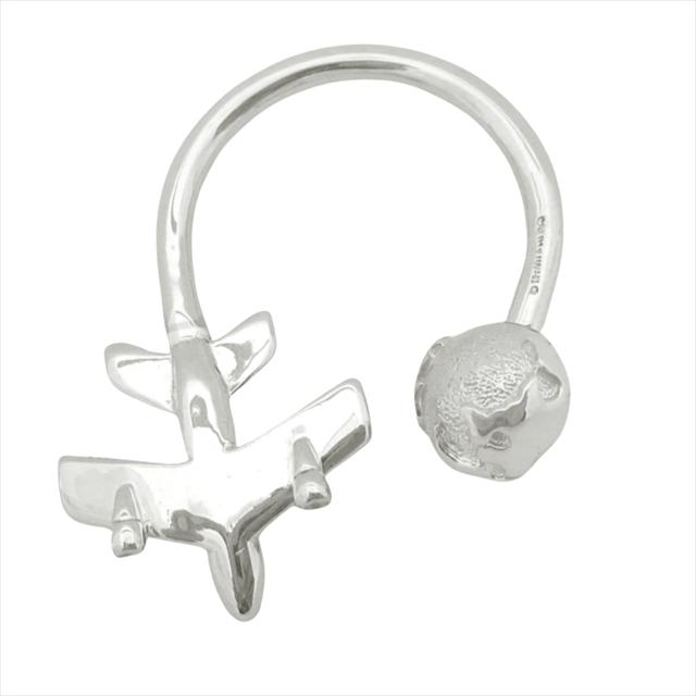 【美品】ティファニー 飛行機 地球儀モチーフ キーリング 新品仕上げ済 極美品 ティファニー TIFFANY & CO. 飛行機 地球儀