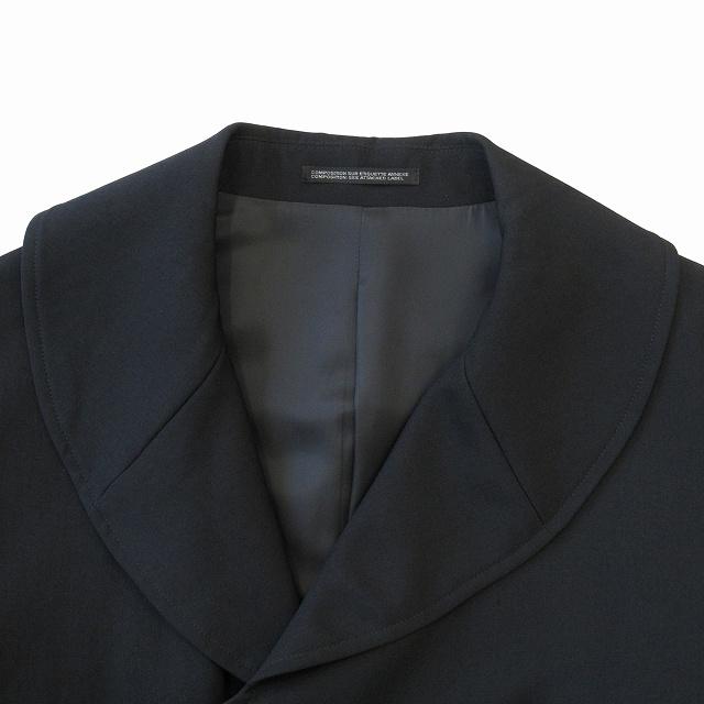 ヨウジヤマモト プールオム REPLICA ロングジャケット　変形　黒　1 極美品 19AW ヨウジヤマモトプールオム YOHJI YAMAMOTO POUR HOMME