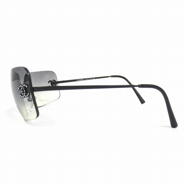 【中古】美品 シャネル CHANEL リムレス サングラス アイウェア スクエアシェイプ ココマーク ラインストーン ◆12 CHANEL（シャネル） 美品 リムレス サングラス アイウェア スクエア