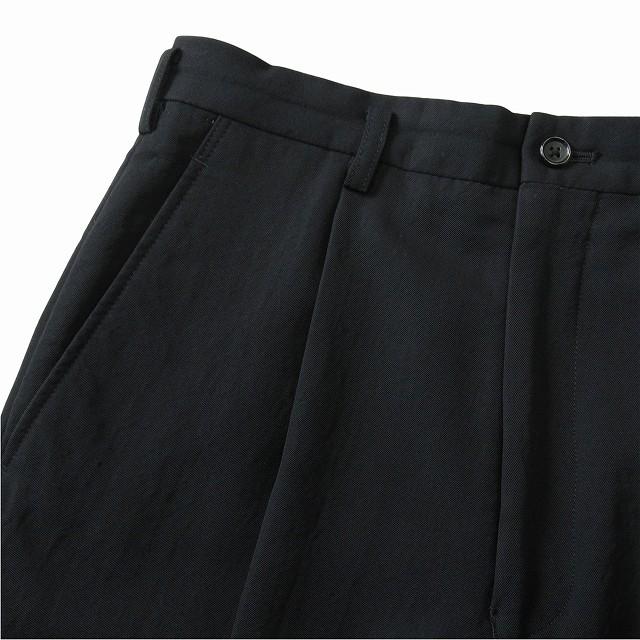 【美品】ヨウジヤマモト ツータックスラックス ウールギャバ 近年モデル M 黒 WOOL GABARDINE SIDE TUCK PANTS(S BLACK): Vintage 1.1｜THE SHOP