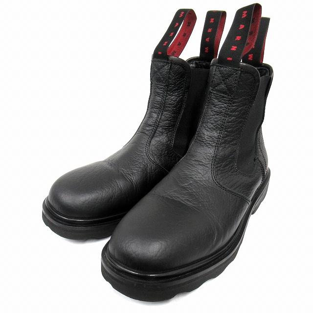 MARNI（マルニ） 美品 レザー サイドゴア ブーツ シューズ 革靴 ロゴ