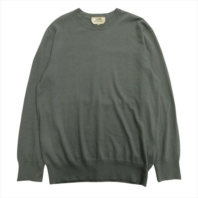 希少　エルメス　メンズセーター　カシミヤ100% HERMES（エルメス） カシミヤ シルク ニット セーター クルーネック