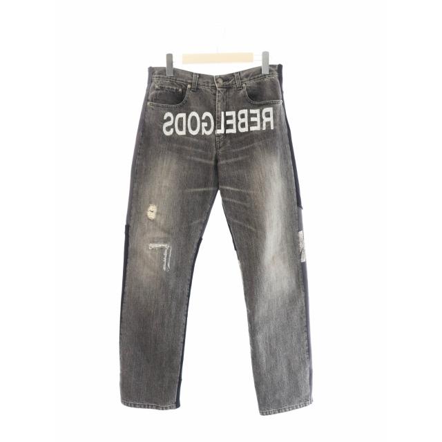 02aw UNDERCOVER 魔女期 REBELGODS スウェット切替デニム-