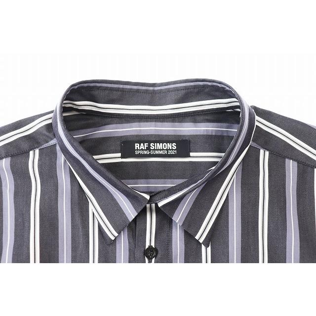 ラフシモンズ RAF SIMONS 21SS Stripe Oversize Shirt スローガン 