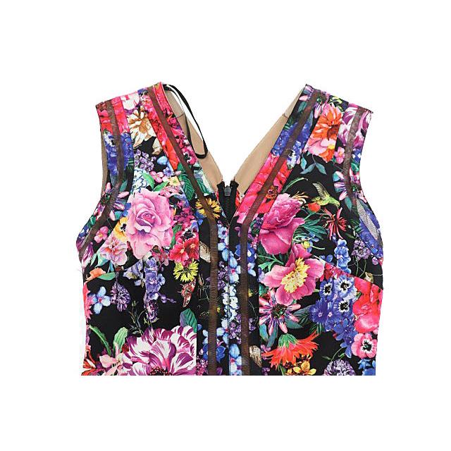 タダシショージ TADASHI SHOJI 花柄 マーメイド フレア ノースリーブ 