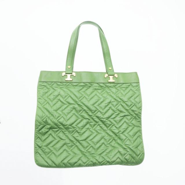 TORY BURCH トリーバーチ ナイロン キルティング トート バッグ 緑  
