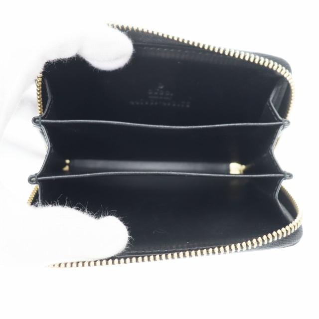 グッチ コインケース カードケース 小銭入れ GG柄 シマレザー 黒