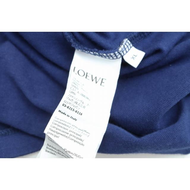 LOEWE ロエベ 23AW T-SHIRT NAVY ロゴ刺繍 半袖Tシャツ H526Y22X88 XL 