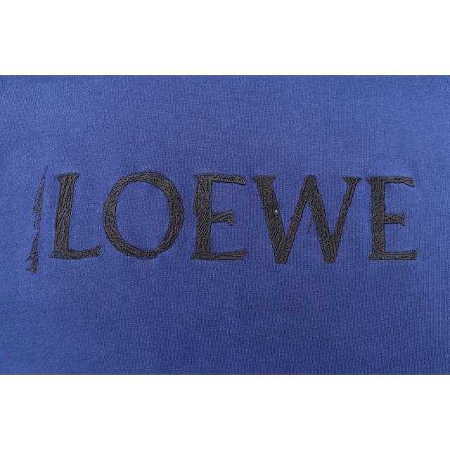 LOEWE ロエベ 23AW T-SHIRT NAVY ロゴ刺繍 半袖Tシャツ H526Y22X88 XL 
