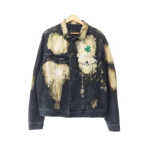 デニムジャケット　ブリーチ加工 芸能人多数愛用‼️送料無料 ダメージ ブリーチ加工 デニム